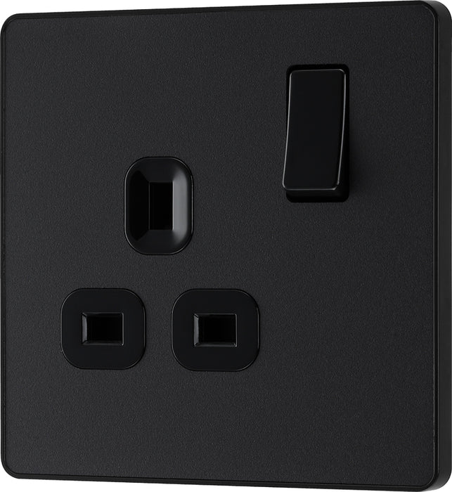 BG Evolve PCDMB21B 13A Single Switched Power Socket - Matt Black (Black) - westbasedirect.com