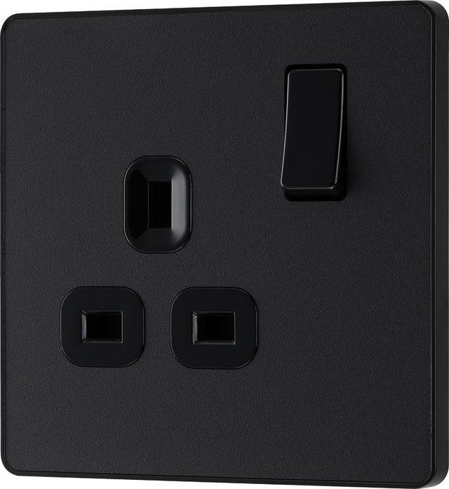 BG Evolve PCDMB21B 13A Single Switched Power Socket - Matt Black (Black) (5 Pack) - westbasedirect.com