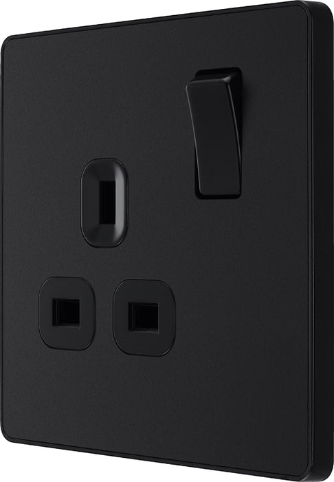 BG Evolve PCDMB21B 13A Single Switched Power Socket - Matt Black (Black) - westbasedirect.com