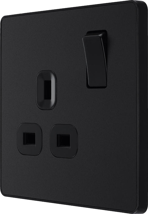 BG Evolve PCDMB21B 13A Single Switched Power Socket - Matt Black (Black) (5 Pack) - westbasedirect.com