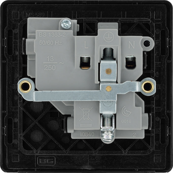 BG Evolve PCDMB21B 13A Single Switched Power Socket - Matt Black (Black) - westbasedirect.com