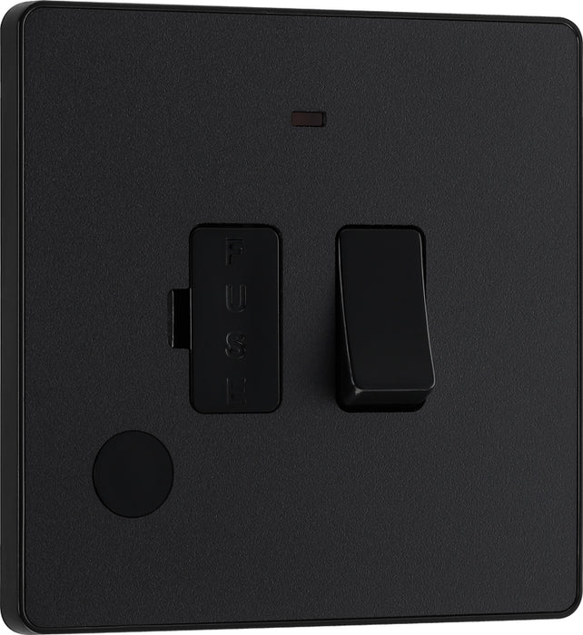 BG Evolve PCDMB52B 13A Switched Fused Connection Unit with Power LED Indicator & Flex Outlet - Matt Black (Black) - westbasedirect.com