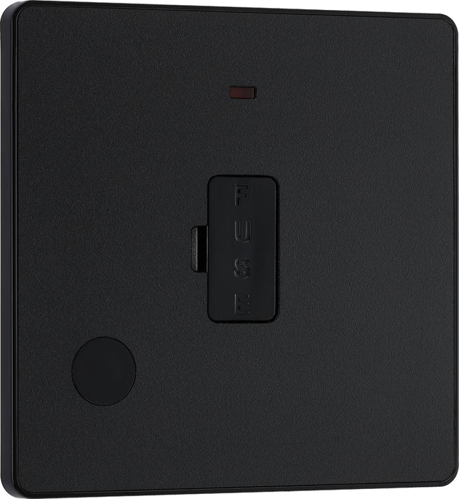 BG Evolve PCDMB54B 13A Unswitched Fused Connection Unit with Power LED Indicator & Flex Outlet - Matt Black (Black) - westbasedirect.com