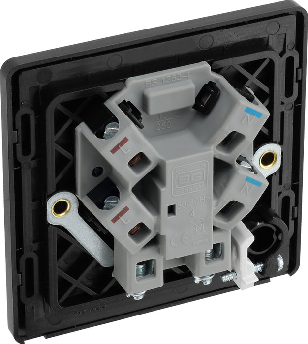 BG Evolve PCDMB54B 13A Unswitched Fused Connection Unit with Power LED Indicator & Flex Outlet - Matt Black (Black) - westbasedirect.com