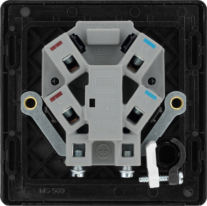 BG Evolve PCDMB54B 13A Unswitched Fused Connection Unit with Power LED Indicator & Flex Outlet - Matt Black (Black) - westbasedirect.com