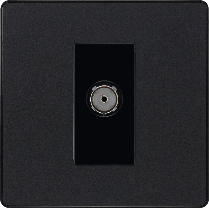 BG Evolve PCDMB60B Single Socket for TV or FM Co-Axial Aerial Connection - Matt Black (Black) - westbasedirect.com