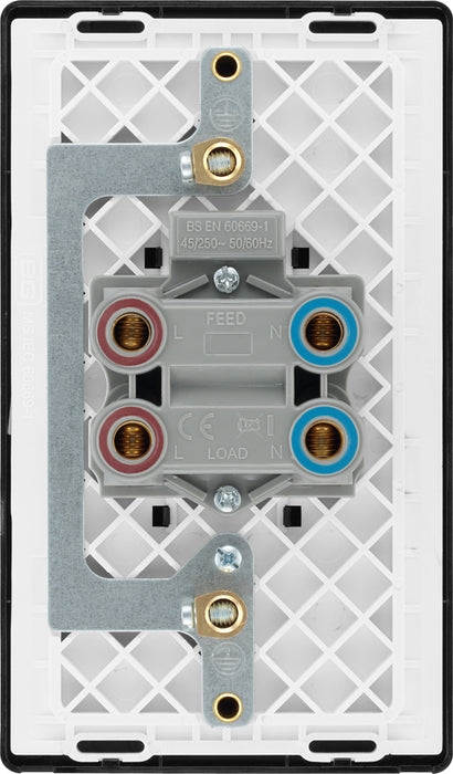 BG Evolve PCDMB72B 45A Double Pole Rectangular Switch with LED Power Indicator - Matt Black (Black) - westbasedirect.com