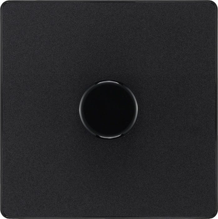 BG Evolve PCDMB81B 2-Way Trailing Edge LED 200W Single Dimmer Switch Push On/Off - Matt Black (Black) - westbasedirect.com