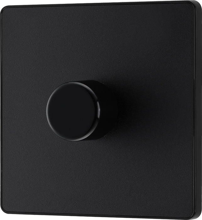 BG Evolve PCDMB81B 2-Way Trailing Edge LED 200W Single Dimmer Switch Push On/Off - Matt Black (Black) - westbasedirect.com