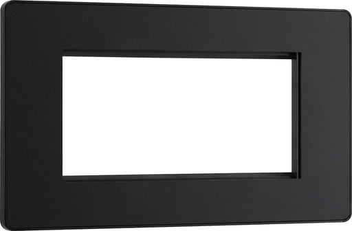 BG Evolve PCDMBEMR4B Quadruple Rectangular Front Plate (100 x 50) - Matt Black (Black) - westbasedirect.com