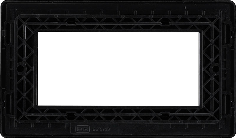 BG Evolve PCDMBEMR4B Quadruple Rectangular Front Plate (100 x 50) - Matt Black (Black) - westbasedirect.com