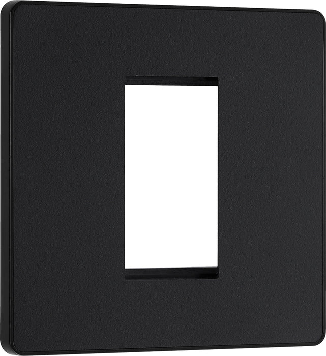 BG Evolve PCDMBEMS1B Single Euro Module Front Plate (25 x 50) - Matt Black (Black) - westbasedirect.com