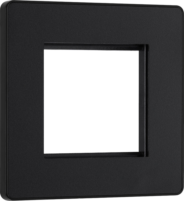 BG Evolve PCDMBEMS2B Twin Euro Module Aperture Single Front Plate (50 x 50) - Matt Black (Black) - westbasedirect.com