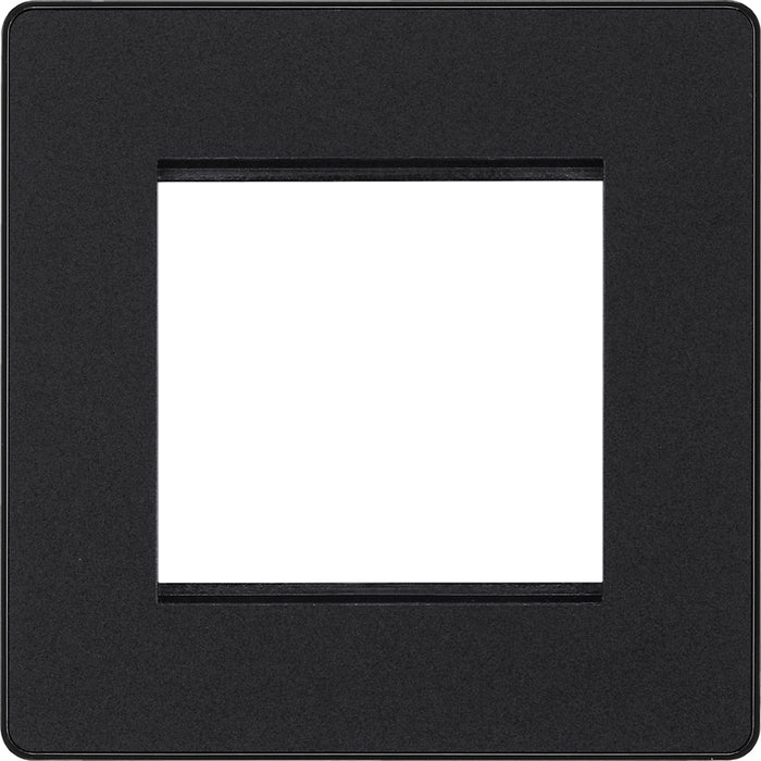 BG Evolve PCDMBEMS2B Twin Euro Module Aperture Single Front Plate (50 x 50) - Matt Black (Black) - westbasedirect.com