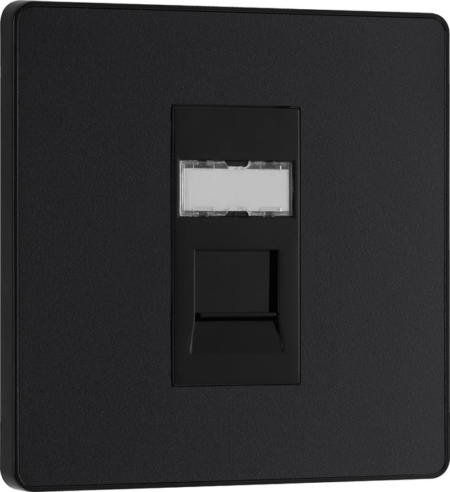 BG Evolve PCDMBRJ451B Single RJ45 Telephone Socket - Matt Black (Black) - westbasedirect.com