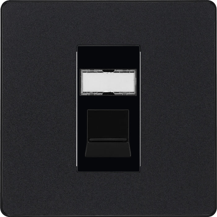 BG Evolve PCDMBRJ451B Single RJ45 Telephone Socket - Matt Black (Black) - westbasedirect.com