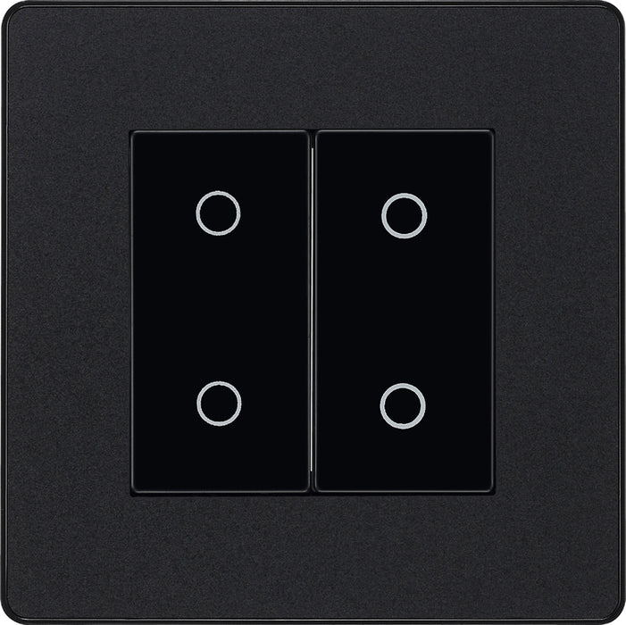 BG Evolve PCDMBTDS2B 2-Way Secondary 200W Double Touch Dimmer Switch - Matt Black (Black) - westbasedirect.com