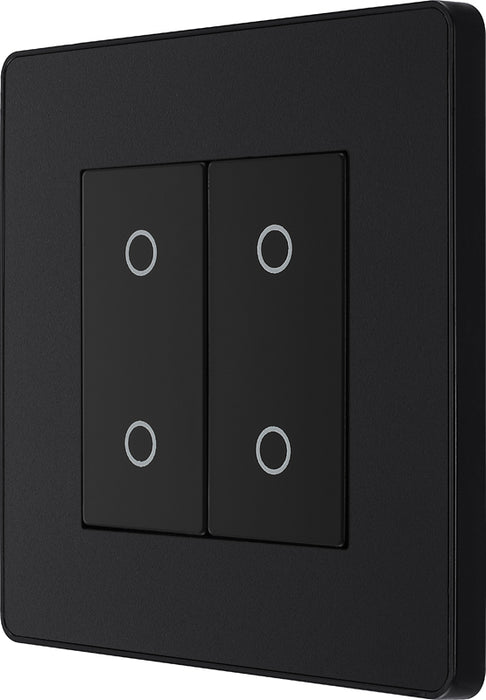 BG Evolve PCDMBTDS2B 2-Way Secondary 200W Double Touch Dimmer Switch - Matt Black (Black) - westbasedirect.com