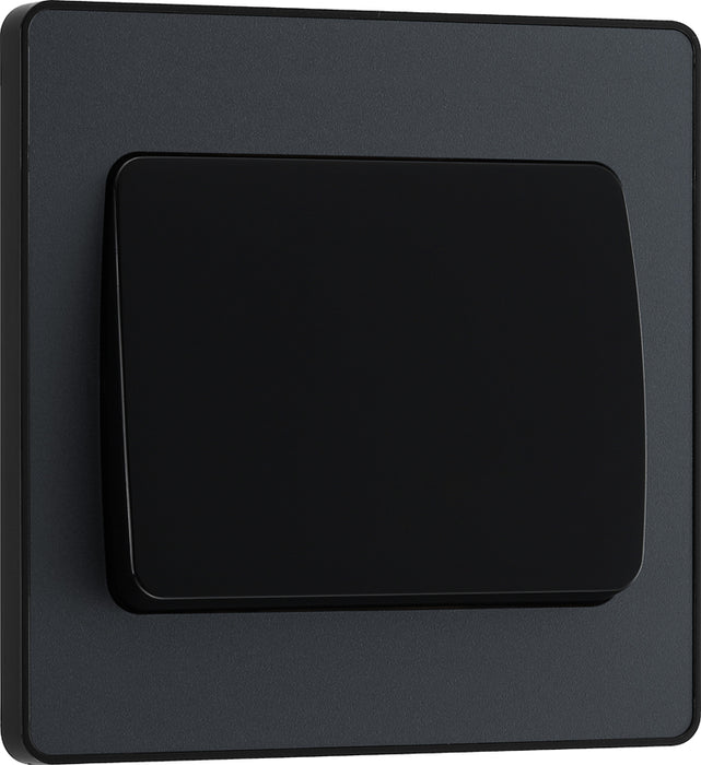 BG Evolve PCDMG12WB 20A 16AX 2 Way Single Light Switch, Wide Rocker - Matt Grey (Black) - westbasedirect.com