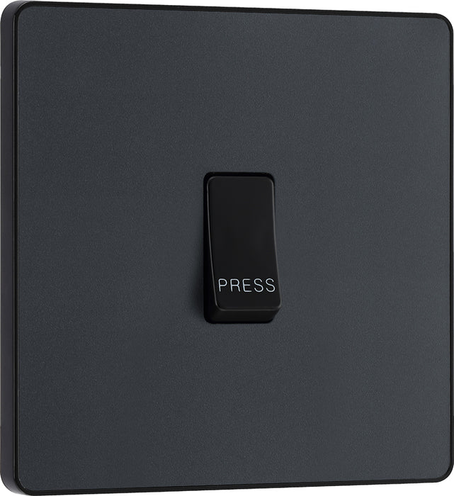 BG Evolve PCDMG14B 10A Single Press Switch - Matt Grey (Black) - westbasedirect.com