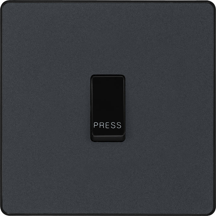 BG Evolve PCDMG14B 10A Single Press Switch - Matt Grey (Black) - westbasedirect.com