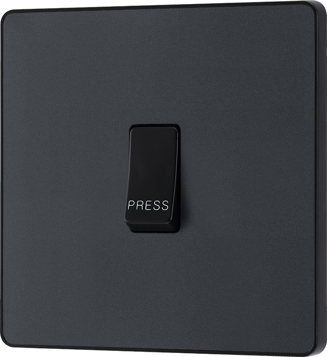 BG Evolve PCDMG14B 10A Single Press Switch - Matt Grey (Black) - westbasedirect.com