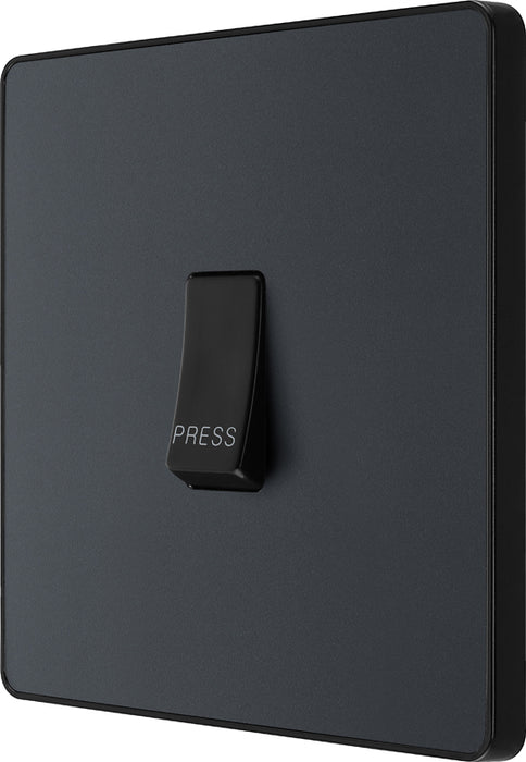 BG Evolve PCDMG14B 10A Single Press Switch - Matt Grey (Black) - westbasedirect.com