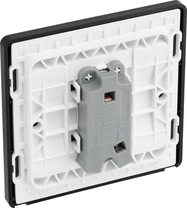 BG Evolve PCDMG14B 10A Single Press Switch - Matt Grey (Black) - westbasedirect.com