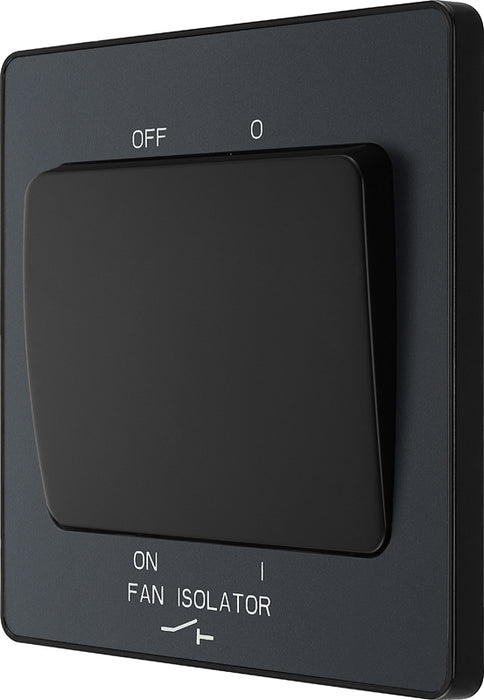 BG Evolve PCDMG15B 10A Triple Pole Fan Isolator Switch - Matt Grey (Black) - westbasedirect.com