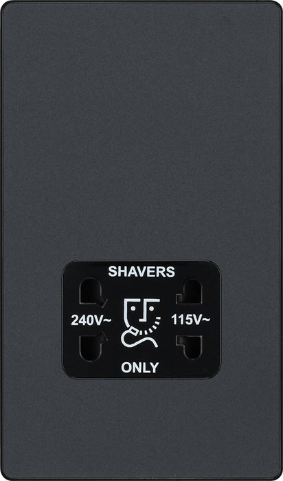 BG Evolve PCDMG20B 115/240V Dual Voltage Shaver Socket - Matt Grey (Black) - westbasedirect.com