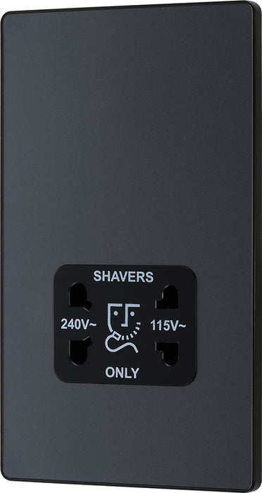 BG Evolve PCDMG20B 115/240V Dual Voltage Shaver Socket - Matt Grey (Black) - westbasedirect.com