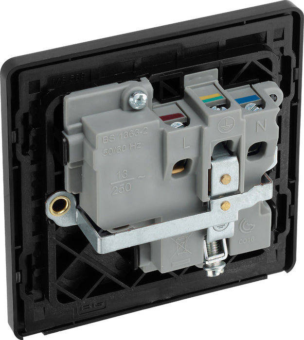 BG Evolve PCDMG21B 13A Single Switched Power Socket - Matt Grey (Black) (5 Pack) - westbasedirect.com