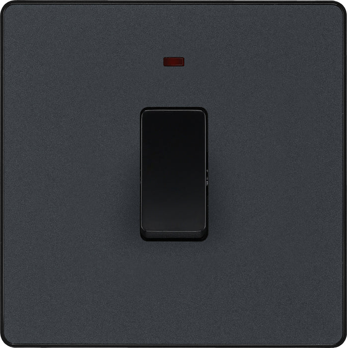 BG Evolve PCDMG31B 20A Double Pole Switch with Power LED Indicator - Matt Grey (Black) - westbasedirect.com