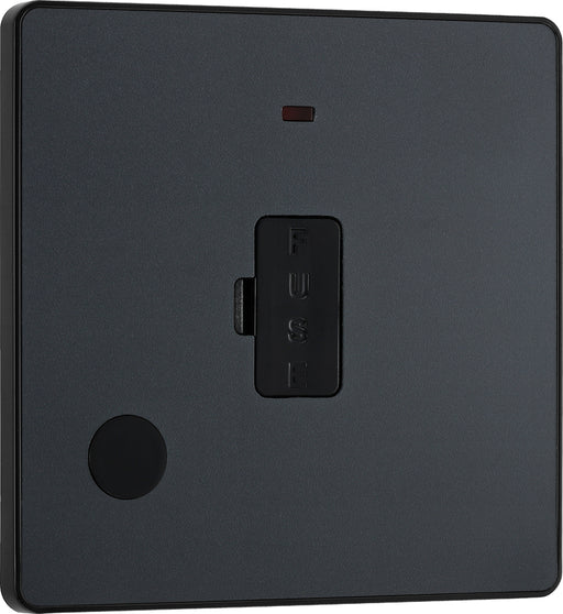 BG Evolve PCDMG54B 13A Unswitched Fused Connection Unit with Power LED Indicator & Flex Outlet - Matt Grey (Black) - westbasedirect.com