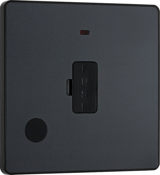 BG Evolve PCDMG54B 13A Unswitched Fused Connection Unit with Power LED Indicator & Flex Outlet - Matt Grey (Black) - westbasedirect.com
