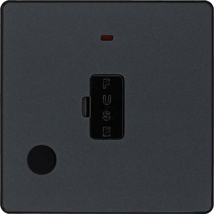 BG Evolve PCDMG54B 13A Unswitched Fused Connection Unit with Power LED Indicator & Flex Outlet - Matt Grey (Black) - westbasedirect.com