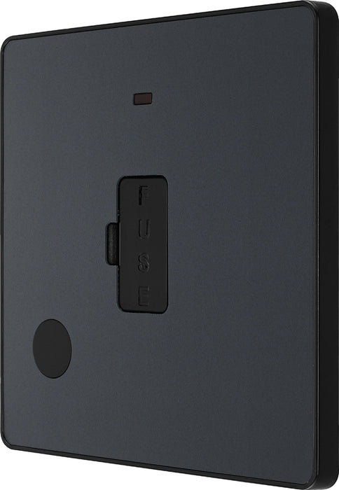 BG Evolve PCDMG54B 13A Unswitched Fused Connection Unit with Power LED Indicator & Flex Outlet - Matt Grey (Black) - westbasedirect.com