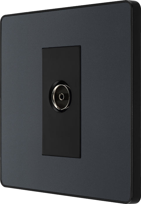 BG Evolve PCDMG60B Single Socket for TV or FM Co-Axial Aerial Connection - Matt Grey (Black) - westbasedirect.com