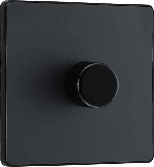 BG Evolve PCDMG81B 2-Way Trailing Edge LED 200W Single Dimmer Switch Push On/Off - Matt Grey (Black) - westbasedirect.com