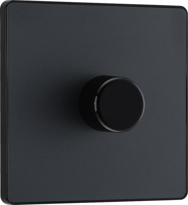 BG Evolve PCDMG81B 2-Way Trailing Edge LED 200W Single Dimmer Switch Push On/Off - Matt Grey (Black) - westbasedirect.com
