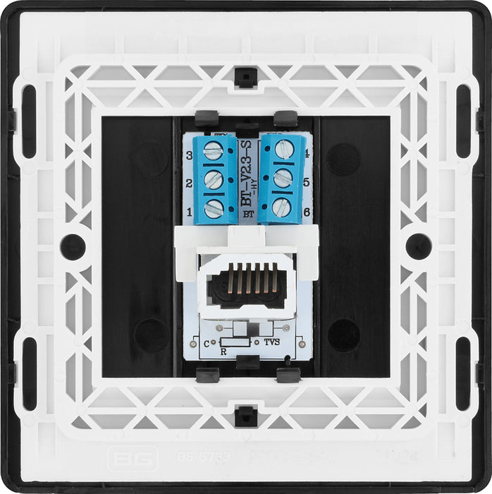 BG Evolve PCDMGBTS1B Single Secondary Telephone Socket - Matt Grey (Black) - westbasedirect.com