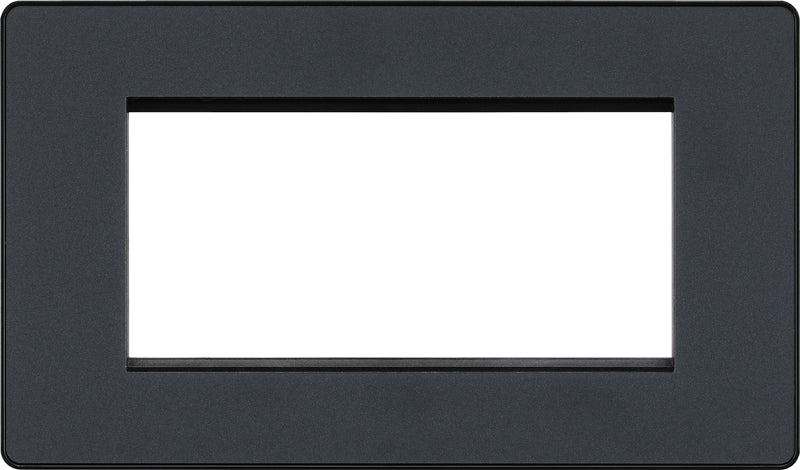 BG Evolve PCDMGEMR4B Quadruple Rectangular Front Plate (100 x 50) - Matt Grey (Black) - westbasedirect.com