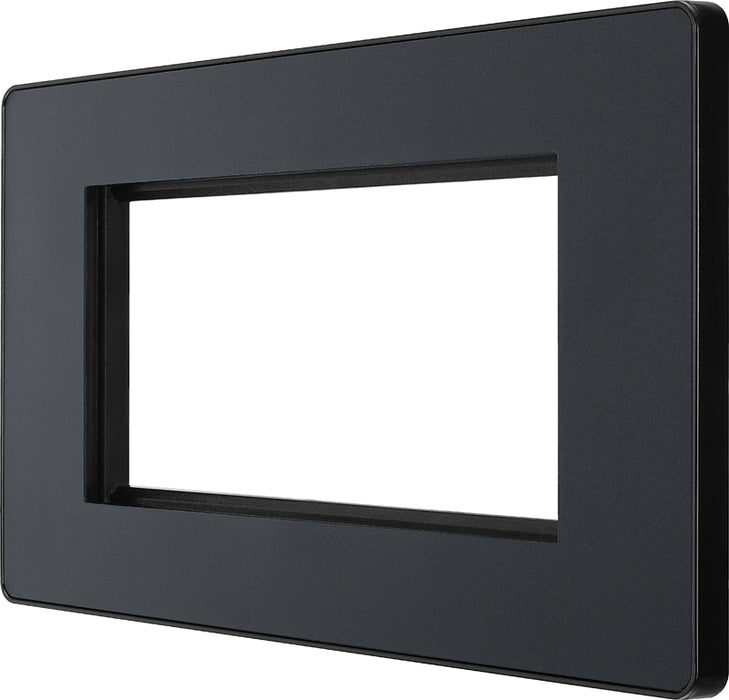 BG Evolve PCDMGEMR4B Quadruple Rectangular Front Plate (100 x 50) - Matt Grey (Black) - westbasedirect.com