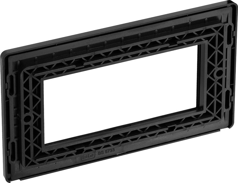 BG Evolve PCDMGEMR4B Quadruple Rectangular Front Plate (100 x 50) - Matt Grey (Black) - westbasedirect.com