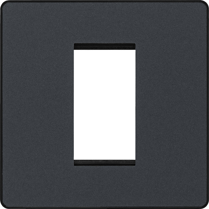 BG Evolve PCDMGEMS1B Single Euro Module Front Plate (25 x 50) - Matt Grey (Black) - westbasedirect.com