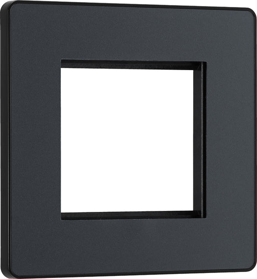 BG Evolve PCDMGEMS2B Twin Euro Module Aperture Single Front Plate (50 x 50) - Matt Grey (Black) - westbasedirect.com