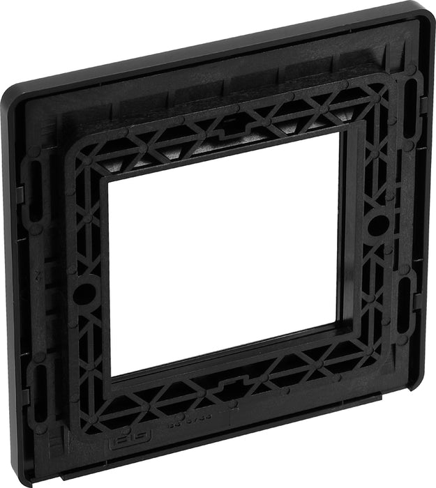 BG Evolve PCDMGEMS2B Twin Euro Module Aperture Single Front Plate (50 x 50) - Matt Grey (Black) - westbasedirect.com