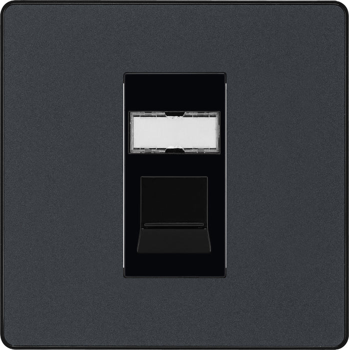 BG Evolve PCDMGRJ451B Single RJ45 Telephone Socket - Matt Grey (Black) - westbasedirect.com