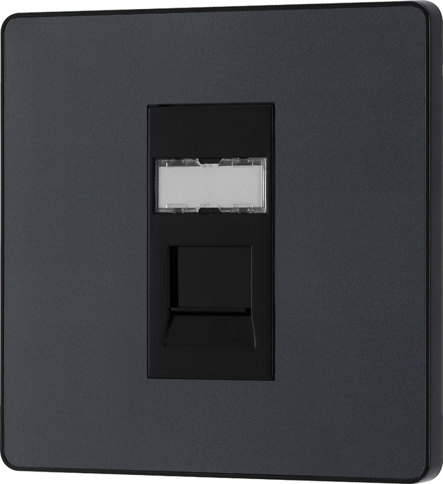 BG Evolve PCDMGRJ451B Single RJ45 Telephone Socket - Matt Grey (Black) - westbasedirect.com