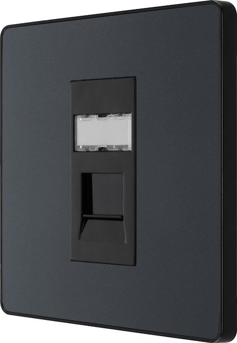 BG Evolve PCDMGRJ451B Single RJ45 Telephone Socket - Matt Grey (Black) - westbasedirect.com